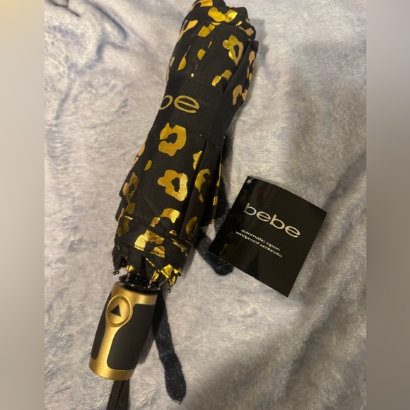 Bebe Black and Gold Patterned Umbrella - Picture 1 of 2